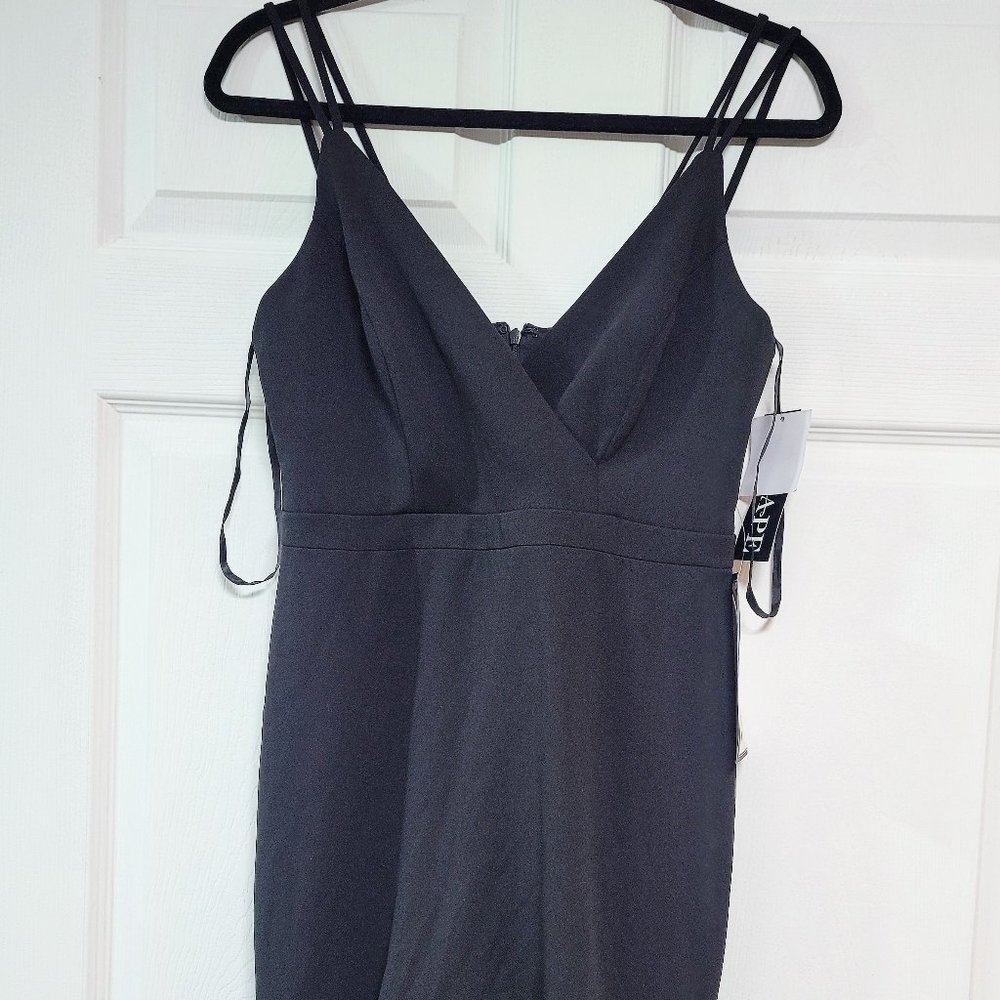 XSCAPE High-Low Ruffled V-Neck Flounce Dress Gown/ - Picture 4 of 11